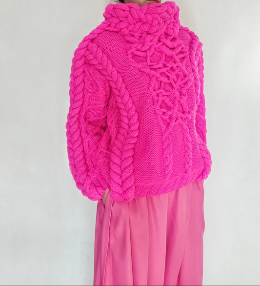 Neon pink unique sweater